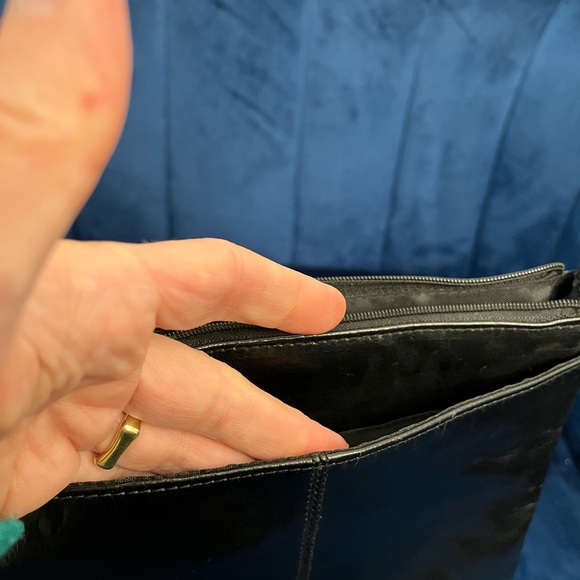 Target Black Faux Leather shoulder bag Handbag with Zippers Punk 80s 90s Retro - Picture 6 of 9